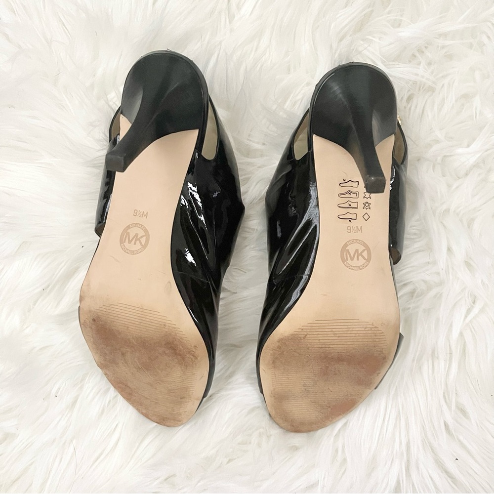 Michael Michael Kors Rochelle Open Toe Patent Leater Black  Sandals - Picture 4 of 7
